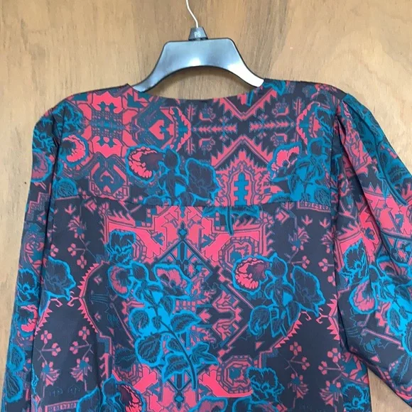 Ella abstract floral printed top office blouse retro vibe 2X - Picture 9 of 17